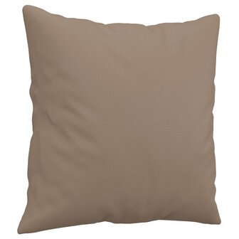 Tweezitsbank met sierkussens 120 cm kunstleer cappuccinokleurig 6