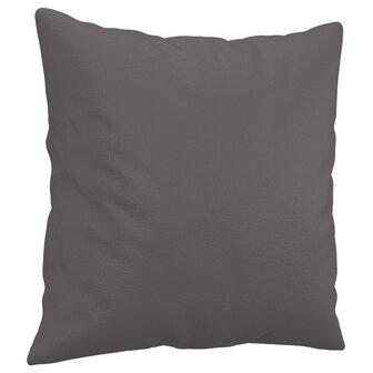 Tweezitsbank met sierkussens 140 cm kunstleer grijs 6