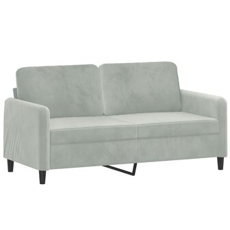 Tweezitsbank met sierkussens 140 cm fluweel lichtgrijs 4
