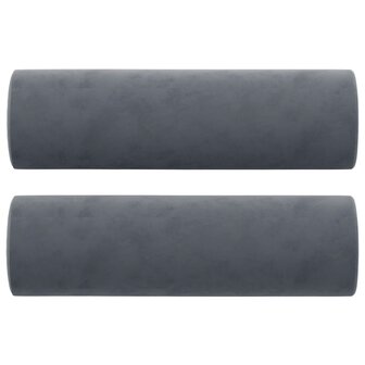 Tweezitsbank met sierkussens 140 cm fluweel donkergrijs 5