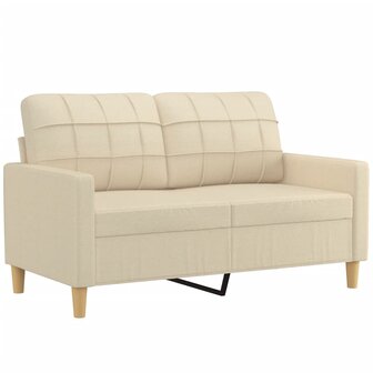 Tweezitsbank 120 cm stof cr&egrave;mekleurig 2