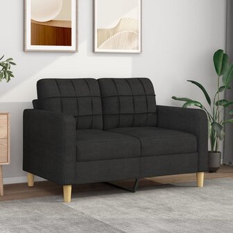 Tweezitsbank 120 cm stof zwart 1