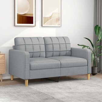 Tweezitsbank 140 cm stof lichtgrijs 1
