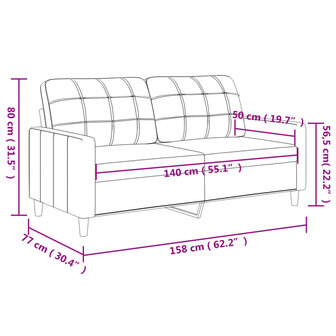 Tweezitsbank 140 cm stof bruin 8
