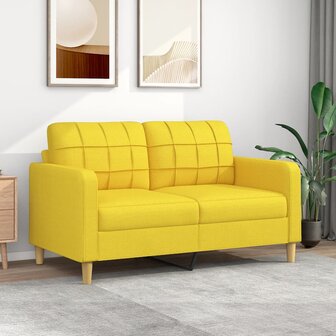 Tweezitsbank 140 cm stof lichtgeel 1