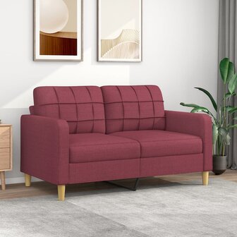 Tweezitsbank 140 cm stof wijnrood 1