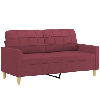 Tweezitsbank 140 cm stof wijnrood 2