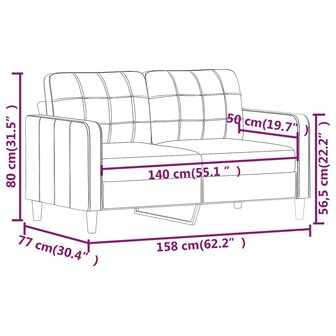 Tweezitsbank 140 cm stof wijnrood 8