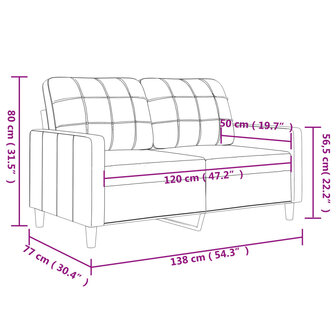 Tweezitsbank 120 cm kunstleer zwart 8