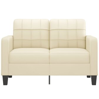 Tweezitsbank 120 cm kunstleer cr&egrave;mekleurig 3