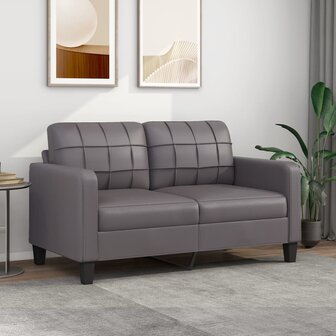 Tweezitsbank 140 cm kunstleer grijs 1