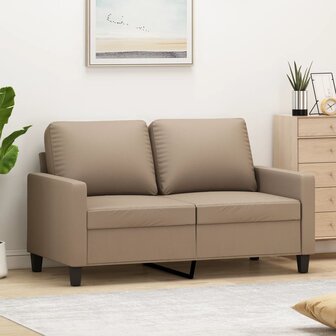 Tweezitsbank 120 cm kunstleer cappuccinokleurig 1
