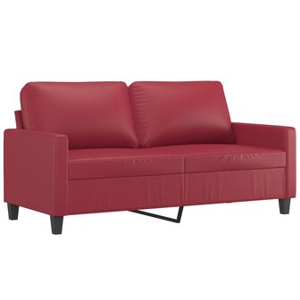 Tweezitsbank 140 cm kunstleer wijnrood 2