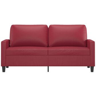 Tweezitsbank 140 cm kunstleer wijnrood 3
