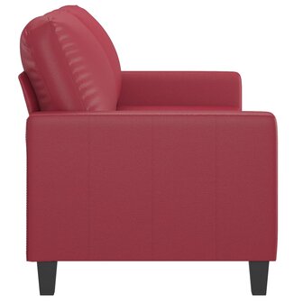 Tweezitsbank 140 cm kunstleer wijnrood 4