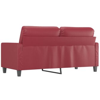 Tweezitsbank 140 cm kunstleer wijnrood 5