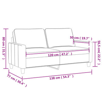 Tweezitsbank 120 cm stof wijnrood 8