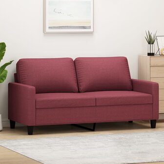 Tweezitsbank 140 cm stof wijnrood 1