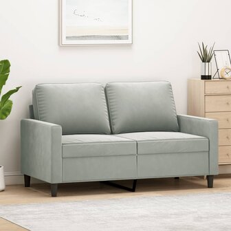 Tweezitsbank 120 cm fluweel lichtgrijs 1