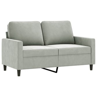 Tweezitsbank 120 cm fluweel lichtgrijs 2