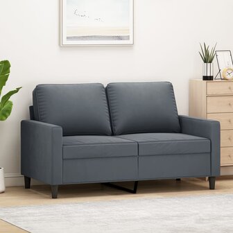 Tweezitsbank 120 cm fluweel donkergrijs 1