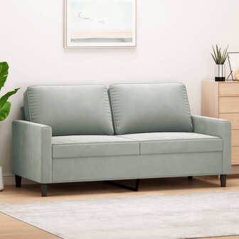 Tweezitsbank 140 cm fluweel lichtgrijs 1