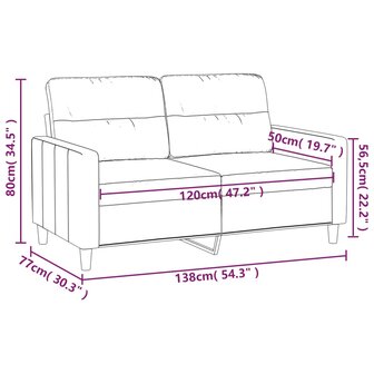 Tweezitsbank 120 cm stof lichtgrijs 8