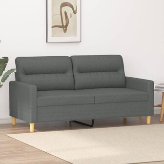 Tweezitsbank 140 cm stof donkergrijs 1