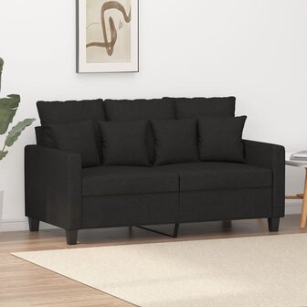 Tweezitsbank 120 cm stof zwart 1