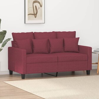 Tweezitsbank 120 cm stof wijnrood 1