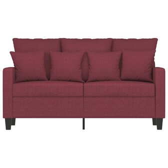 Tweezitsbank 120 cm stof wijnrood 3