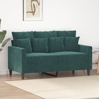 Tweezitsbank 120 cm fluweel donkergroen 1