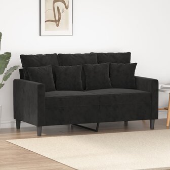 Tweezitsbank 120 cm fluweel zwart 1