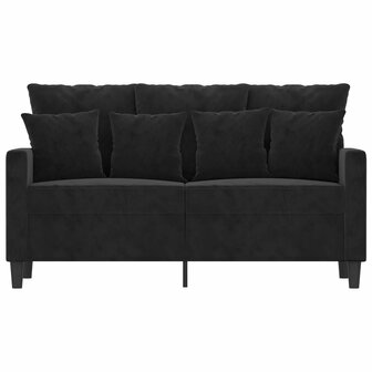 Tweezitsbank 120 cm fluweel zwart 3
