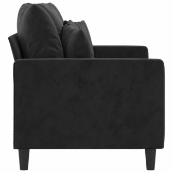 Tweezitsbank 120 cm fluweel zwart 4