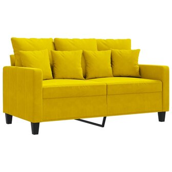 Tweezitsbank 120 cm fluweel geel 2