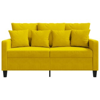 Tweezitsbank 120 cm fluweel geel 4