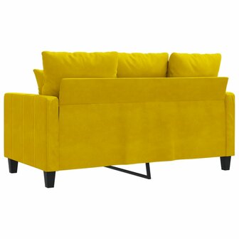 Tweezitsbank 120 cm fluweel geel 6