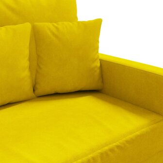 Tweezitsbank 120 cm fluweel geel 7