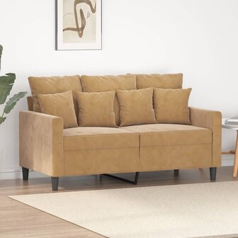 Tweezitsbank 120 cm fluweel bruin 1