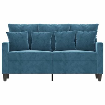 Tweezitsbank 120 cm fluweel blauw 3