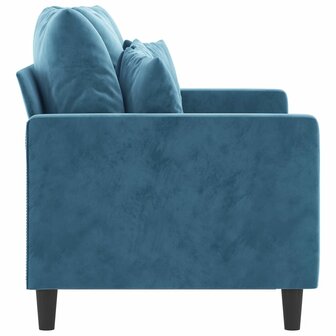 Tweezitsbank 120 cm fluweel blauw 4