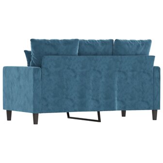 Tweezitsbank 120 cm fluweel blauw 5