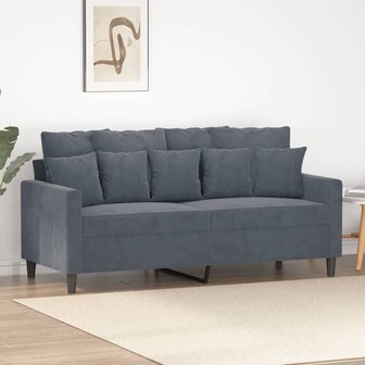 Tweezitsbank 140 cm fluweel donkergrijs 1