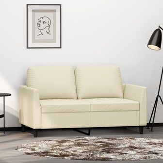 Tweezitsbank 120 cm kunstleer cr&egrave;mekleurig 1