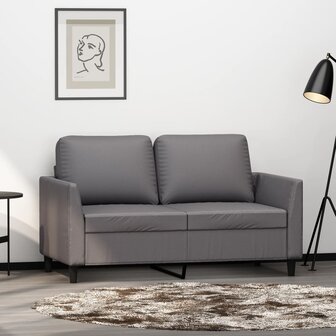 Tweezitsbank 120 cm kunstleer grijs 1