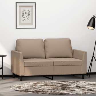 Tweezitsbank 120 cm kunstleer cappuccinokleurig 1