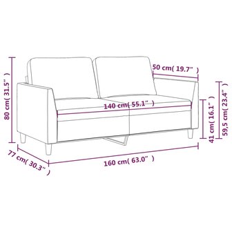 Tweezitsbank 140 cm kunstleer cr&egrave;mekleurig 8