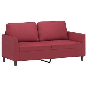 Tweezitsbank 140 cm kunstleer wijnrood 2
