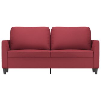 Tweezitsbank 140 cm kunstleer wijnrood 3